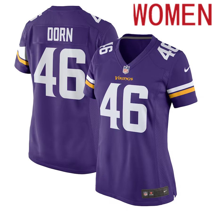 Women Minnesota Vikings #46 Myles Dorn Nike Purple Game NFL Jersey